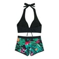 thumbnail image 3 of Hicidod Women's Bikini Swimsuits Fashion Floral Print Bathing Suit with Shorts Push Up Swimwear 2 Piece Sets with Boy Short, 3 of 9