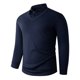 thumbnail image 1 of Blusa y camisa de manga larga con cuello vuelto para hombre, color liso, informal, elástica, deportiva, con botones, blusa de manga larga con cuello vuelto para hombre, tops de poliéster para hombre, 1 of 6