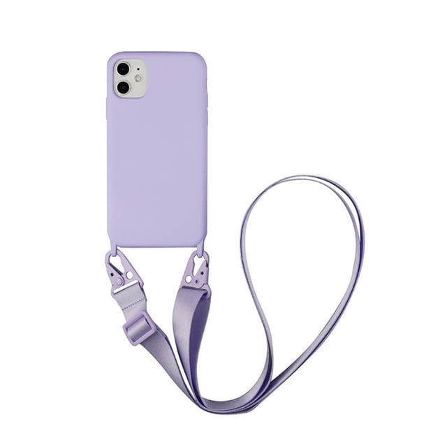 Funda de teléfono con cordón de silicona para iPhone 12 13 11 14 Pro Max 7Plus X XR XS Max Ultra con correa para el cuello, cordón cruzado para collar Tan Jianjun unisex