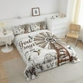 thumbnail image 3 of Farmhouse Windmill Comforter Set, Rustic Hummingbird Bedding Set , Farm Cow Rooster Animal Bedding Comforter Sets Western Vintage Wooden Barn Quilt Farmhouse Gifts For Women, Queen, 3 of 7