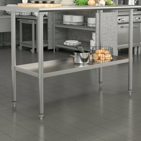 

Emma + Oliver Under Shelf for Prep and Work Tables - Adjustable Galvanized Lower Shelf for 24 x 48 Stainless Steel Tables