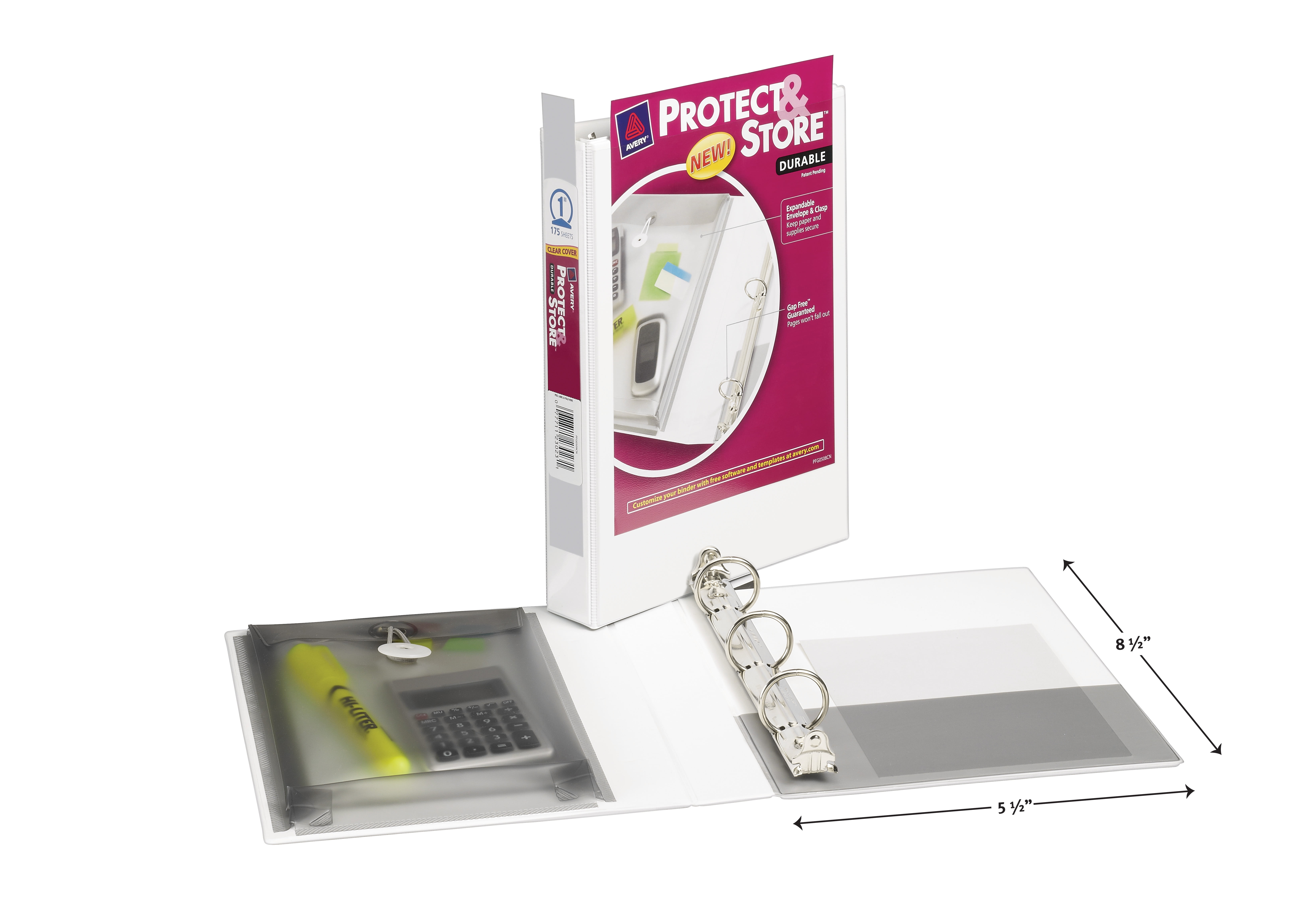 Avery® Show Off™ View Binder Multipack, 1 Round Rings, 175-Sheet Capacity,  4 Pack (12789)