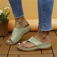 thumbnail image 6 of Ruyang Women's Summer Beach Sandals Platform Wedge Slippers Open Toe Womens Dressy Flip Flops Casual Walking Wedges, 6 of 8