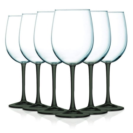 Smoke Gray Bottom Accent 19 oz Cachet Wine Glasses - Set of 6 by TableTop King - Additional Vibrant Colors