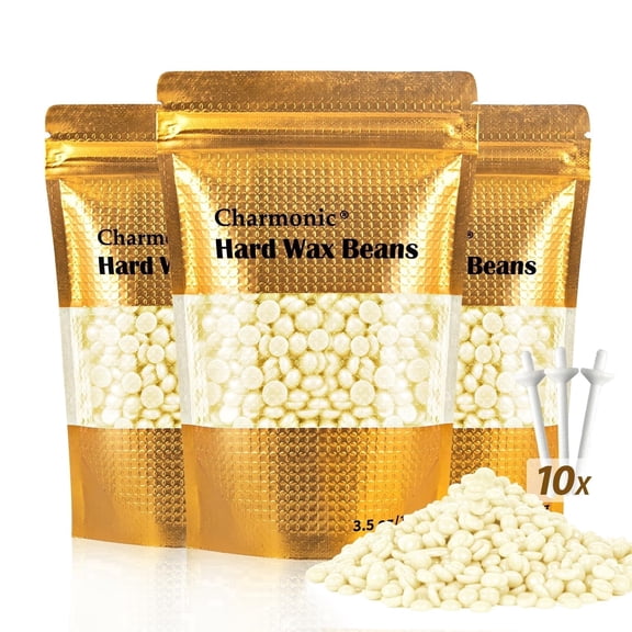 ‌Charmonic 300g Wax Nose Wax Kit, Hard Wax Beads with 10 Sticks, Quick & Painless Nose Hair Waxing Kit for Men and Women Used at Least 50 Times Usage