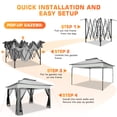 thumbnail image 6 of COBIZI 11x11 Pop up Gazebo Outdoor Canopy Gazebo Patio Gazebo with Mosquito Netting Canopy Shelter with 121 Square feet of Shade for Poolside, Garden, Party and Backyard, Gray, 6 of 18