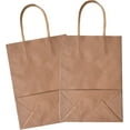 thumbnail image 5 of Bolsas de papel con asas, bolsas marrones a granel versátiles para fiestas minoristas, personalice con rotuladores, material kraft, papel reciclado ecológico, paquete de 100, 5 of 5
