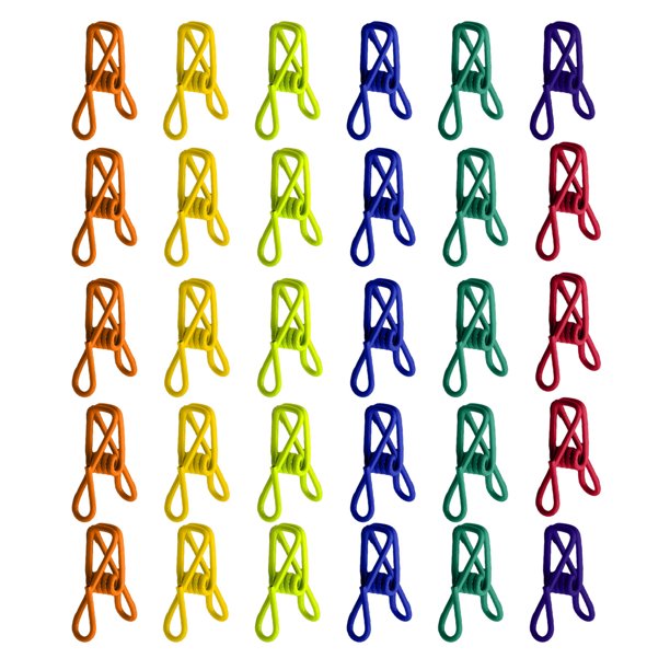 Surtido De Clips Para Bolsas De Patatas Fritas. Paquete De 30 Selladores Coloridos Recubiertos De Plástico Para Sellar Alimentos. Sujetador De Papel. Pinza Para Tender La Ropa. Para Colgar Bolsas De