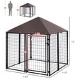 thumbnail image 2 of imerelez Dog Kennel Outdoor, Walk-in Pet Playpen, Welded Wire Steel Dog Fence with Water-and UV-Resistant Canopy, Jet Black 5' x 5' x 5', 2 of 7