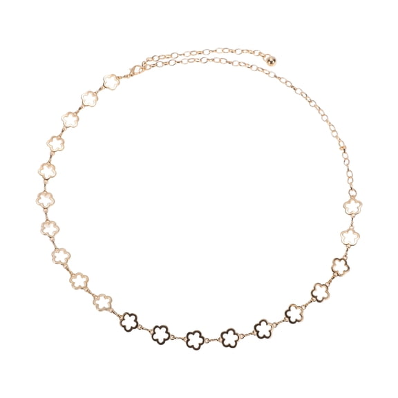 Unique Bargains 1 Pc Waist Chain Flower Design Adjustable Waist Cord for Women Gold Tone