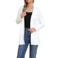 thumbnail image 2 of INSPIRE CHIC Open Front Cardigan for Women's Long Sleeve Stretchy Soft Fall Winter Casual Knit Sweater Cardigans XS White, 2 of 6