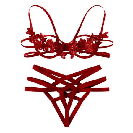 

NECHOLOGY Lingerie Underwire Muslin Racy Underwear Corset Women Lingerie plus Size Lingerie for Women Underwear Red Medium
