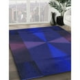 thumbnail image 2 of Ahgly Company Indoor Rectangle Patterned Denim Dark Blue Area Rugs, 6' x 9', 2 of 6