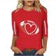 thumbnail image 2 of Heisall Womens Tops 3/4 Sleeve Round Neck Loose Casual Fashion T-Shirts Rugby Print, 2 of 3
