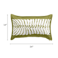 thumbnail image 6 of Fab Habitat Indoor/Outdoor Lumbar Pillow Made from Recycled Polyester Yarn - Double Sided, Stain Resistant, Machine Washable - Tropical - Patio, Deck, Porch, Living Room - Hilo - Green - (14" x 24"), 6 of 9