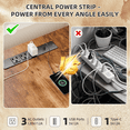 thumbnail image 3 of Satifur 63 Inch Reversible L Shaped Corner Computer Desk, Rustic Home Office Desk with 3 US AC Outlets 1 USB 1 Type-C Charging Port, 2 Non-Woven Drawers & File Cabinet, L Hooks & Cable Hole Plugs, 3 of 8