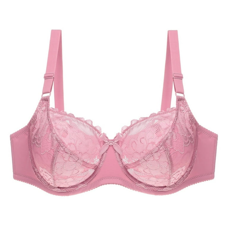 ARTDEWRED Floral Lace Bras For Women Pink Bow Brassiere Plus Size Bralette  30 32 34 36 38 40 B C Cup Sexy Lingerie