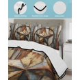 thumbnail image 4 of Vintage Farmhouse King Size Down Alternative Comforter, Lightweight Comforter Quilt Bedding Set with Pillow Shams Country Western Texas Star Wood Grain All Seasons Bed Comforter Duvet Insert 96"x106", 4 of 7
