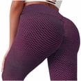 thumbnail image 2 of XIAfhje yoga pants for women Womens Stretch Yoga Pants Leggings Solid color trousers jacquard yoga pants Fitness Running Sports Full Length Active Pant for Workout Gym, 2 of 8