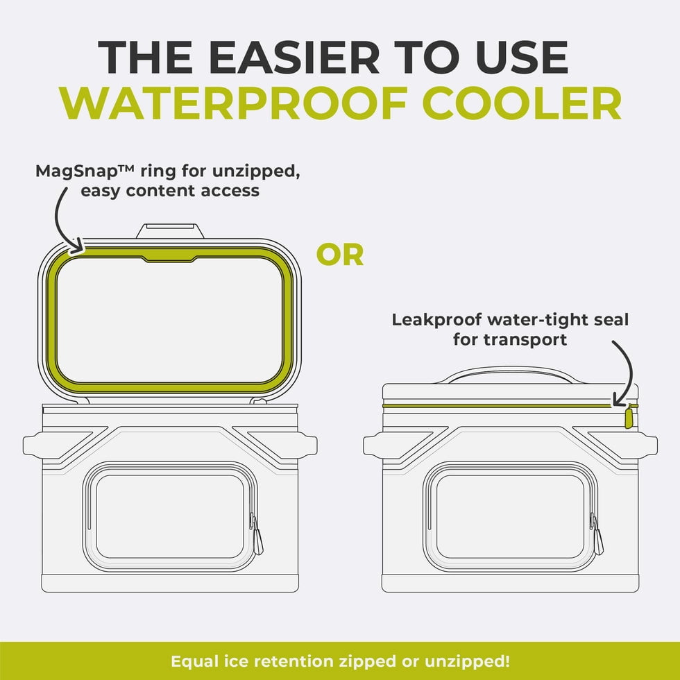 CORE 18 Can Climakeep Magnetic Soft Cooler, Leakproof Cooler, Waterproof Zipper, Charcoal
