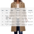 thumbnail image 3 of SHENGXINY Women's Mid Length Notched Lapel Pea Coat Single Breasted Trench Coat Texture Fall Winter Warm Overcoat Clothes Khaki S, 3 of 9