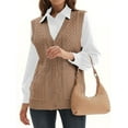thumbnail image 3 of Sleeveless V-Neck Women Casual Knit Cardigan Button Sweater With Pocket, 3 of 4
