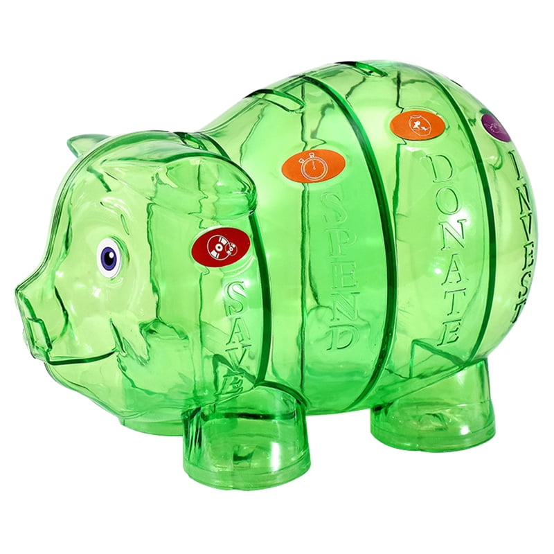 Bangcool Piggy Bank Pig Cute Four Grid Large Capacity Plastic Coin Bank ...