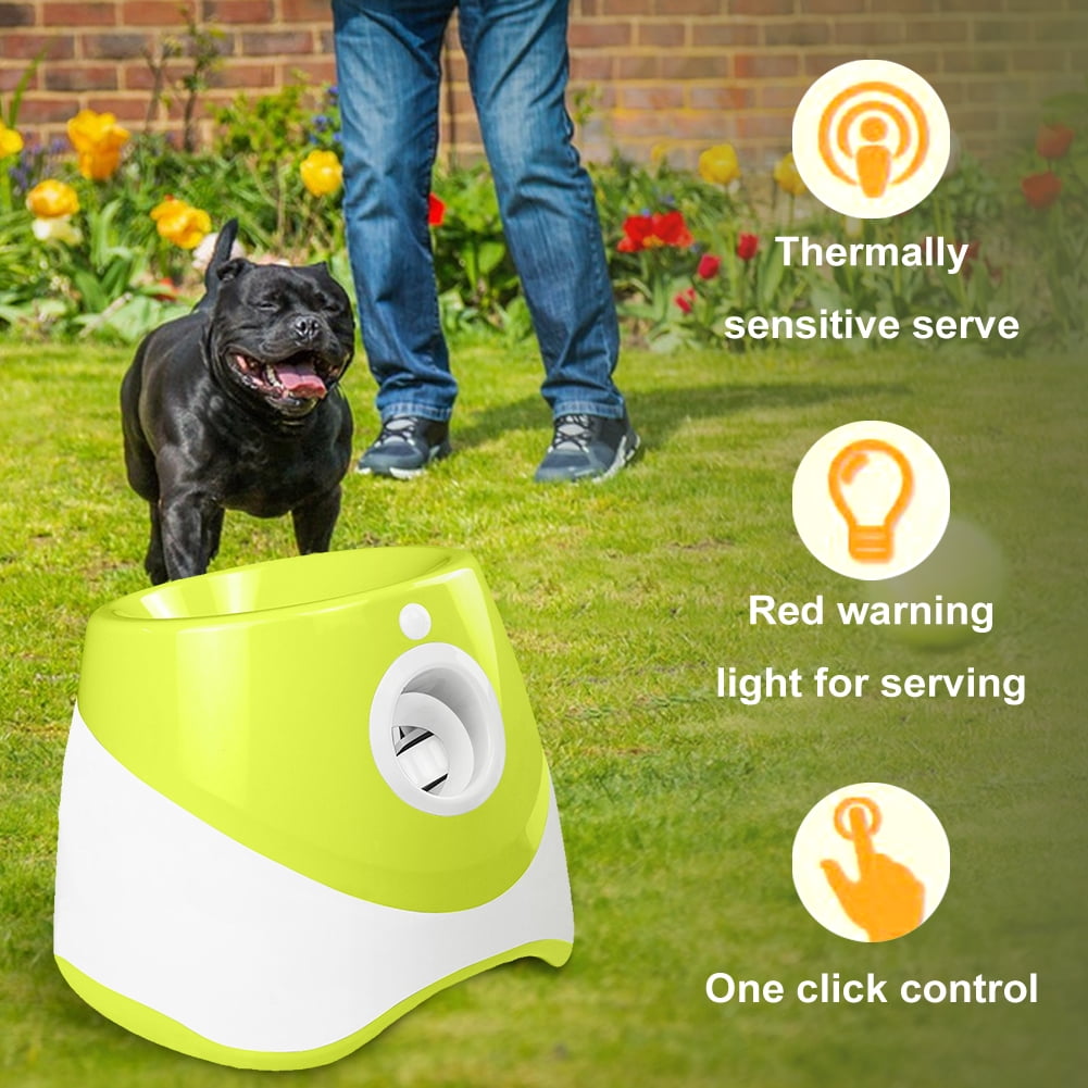 HBASD Automatic Dog Ball Launcher for Medium to Large Dogs, Interactive Dog Ball Thrower Mental Stimulation Dog Toys (Yellow)
