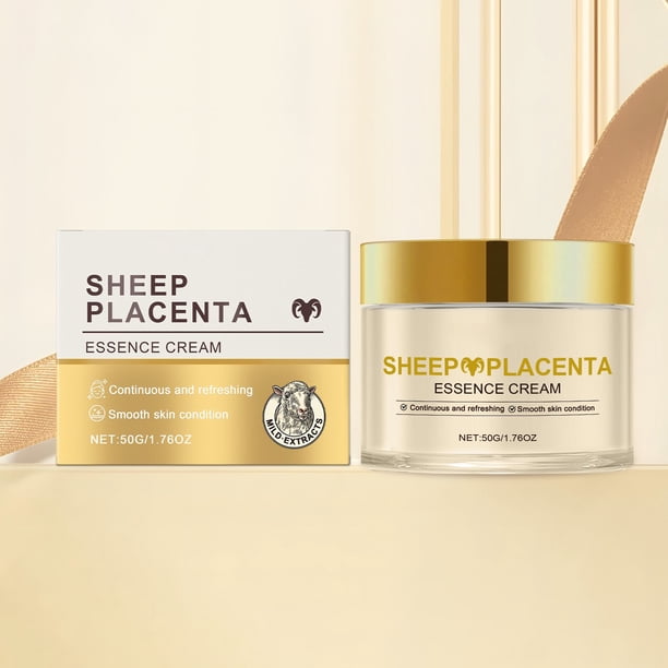 Crema Facial Reafirmante Antienvejecimiento de Placenta de Oveja 50g - Reducción Avanzada de Arrugas y Estiramiento de la Piel Hidratante para Pieles Maduras - Tratamiento Natural Collagen Boost