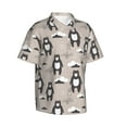 thumbnail image 3 of Xecao Cartoon Bear Brown print Hawaiian shirt - a stylish short-sleeve button-down for men, perfect for casual beach and tropical outings., 3 of 9