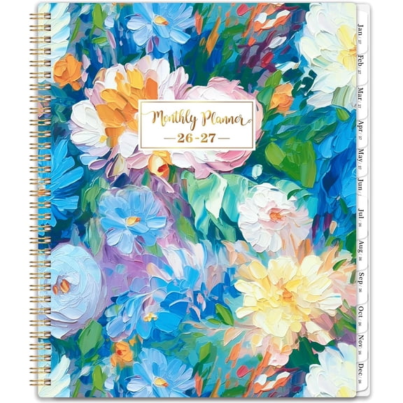 Monthly Planner 2026-2027 - 9" x 11"Monthly Planner,26-27 Calendar Planner | Jul. 2026 - Dec. 2027,with Twin-wire Binding,Tabs,Back Pocket