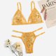 thumbnail image 1 of Conjunto de ropa interior sexy con sujetador y flores bordadas en tres dimensiones y tres puntos, 1 of 6