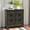 Gray, variant on Solid Wood Storage Cabinet with Two Drawers and Four Classic Rattan Basket for Kitchen/Dining Room/Entryway/Living Room (Light Gray)