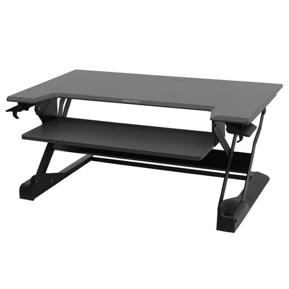 37.5 x 25 x 20 in. Workfit T Desktop Sit Stand Desktop Workstation, Black