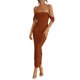 thumbnail image 1 of Vestido largo con hombros descubiertos para mujer PRETTYGARDEN, verano 2025, 1 of 9