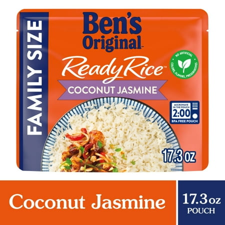 Ben's Original Ready Rice Coconut Jasmine Family Size 17.3 Ounces