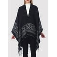 thumbnail image 3 of PIKADINGNIS Women's Winter Poncho Capes Vintage Open Front Tassel Blanket Shawl Wrap Cardigan Coat, 3 of 6