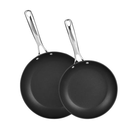 Cooks Standard 2-Piece Nonstick Hard Anodized Saute Skillet, 9.5 and 11-Inch Fry Pan Set, Black