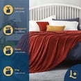 thumbnail image 2 of Cobija Matrimonial, Frazada Ultra Suave, 100% Microfibra de Poliéster Premium (Rojo) Laila Comfort., 2 of 8
