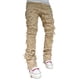 thumbnail image 3 of Pantalones vaqueros de corte regular, rotos y apilados para hombre, corte entallado, parches desgastados, pierna recta, desgastados, estilo urbano, 3 of 5
