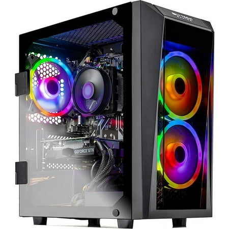 SkyTech Blaze II Gaming Computer PC Desktop – AMD Ryzen 3 3100 4-Core 3.6 GHz, GTX 1650 4G, 500G SSD, 8GB DDR4 3200, AC WiFi, RGB Fans, Windows 10 Home 64-bit Used
