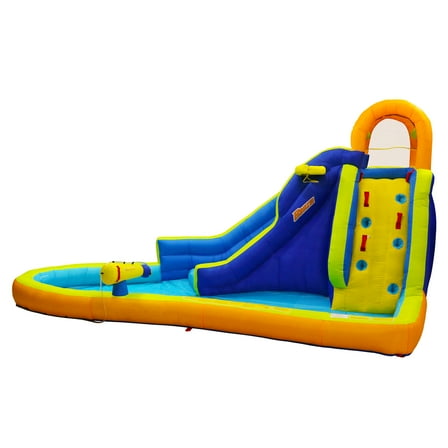 Banzai Big Blast Water Park, Length: 14 ft 5 in, Width: 10 ft 7 in, Height: 7 ft 11 in, Inflatable Outdoor Backyard Water Slide Splash Toy