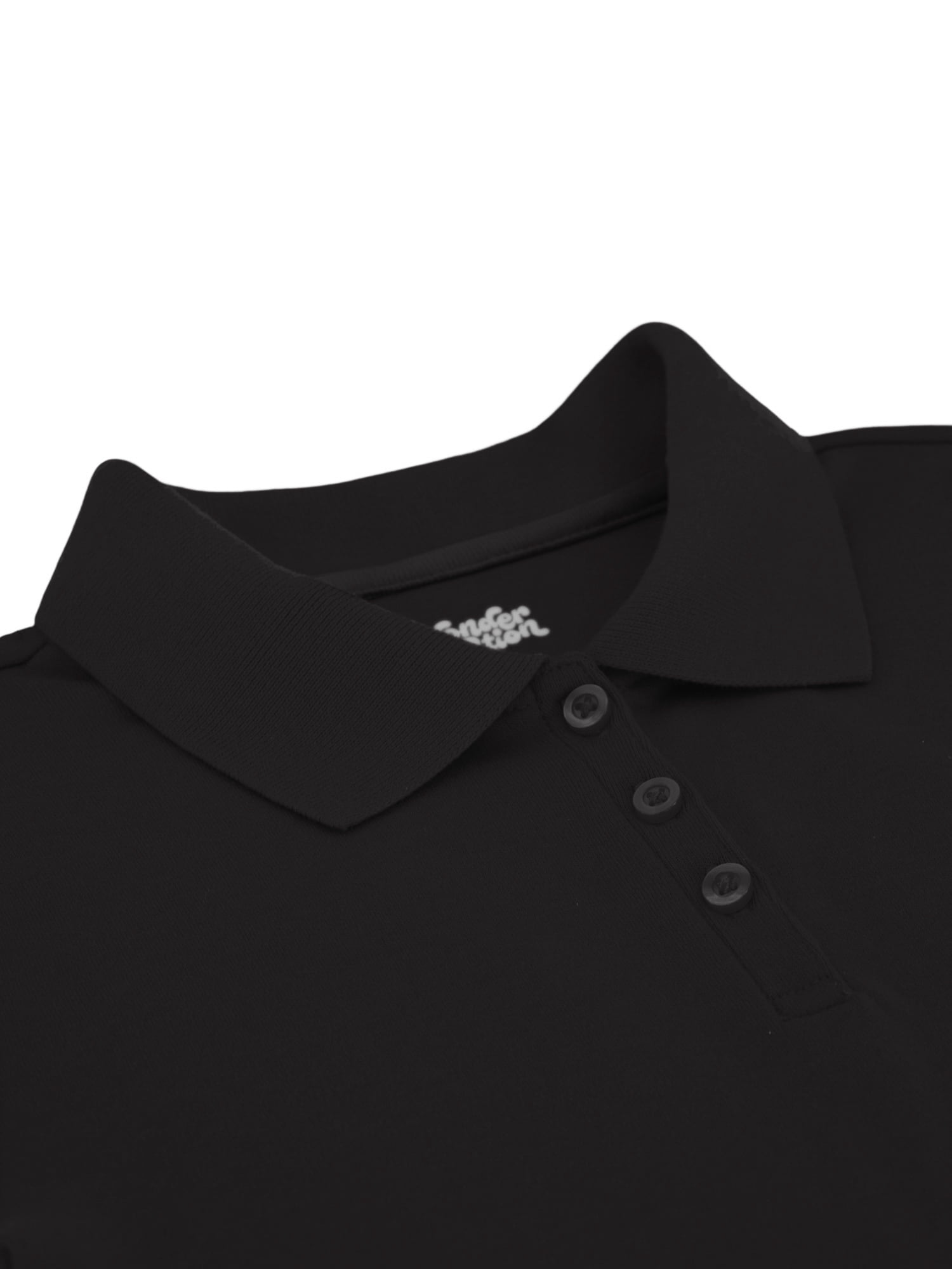 Wonder Nation Girls School Uniform Interlock Short Sleeve Polo Shirt, Sizes 4-18 & Plus