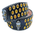 thumbnail image 3 of Cinturón con cabeza de calavera para hombre, versátil y de moda, con diamantes, para mujer, de alta gama, con tachuelas recortadas, estilo Y2k, con borde cruzado, 3 of 5