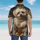 thumbnail image 4 of Fotbe Regal Dog In Royal Attire Camisa Hawaiana para Hombre Unisex – Camisa Casual de Verano con Botones de Manga Corta de Algodón y Lino,Medium, 4 of 7