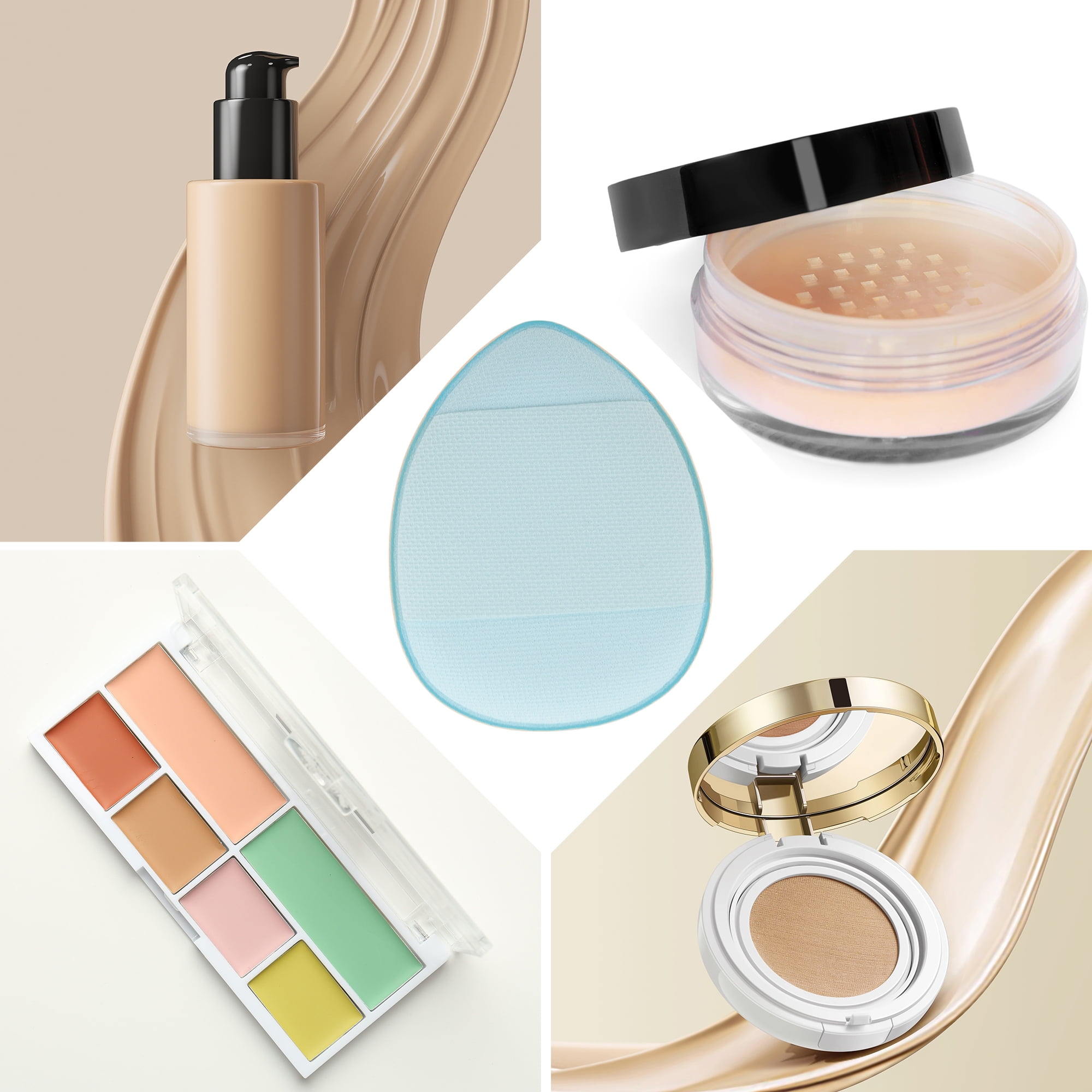 Unique Bargains 1 Pc Reusable Mini Face Makeup Sponge for Bedrooms Makeup Application Blue