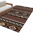 thumbnail image 2 of 4x6 Area Rugs, Brown Boho Non-Skid Rubber Backing Large Rectangle Rugs - Living Room Bedroom Home Office, Vintage Ethnic Tribe Retro Abstract Art Indoor Floor Mat Carpets Washable Rug, 2 of 9
