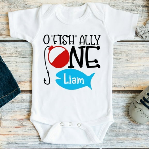Baby Bodysuit BELLA CANVAS Fishing Birthday Party, First Birthday Boy, 1St Birthday Boy, Baby Boy First Birthday, First Birthday Shirt, O Fishally One, One Year Old