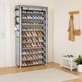 thumbnail image 2 of Zapatera alta con cubierta, organizador de zapatos de 10 niveles para 50-55 pares de zapatos y botas, estante de zapatos de gran capacidad con 8 bolsillos para clóset, entrada, cochera, 2 of 8