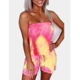 thumbnail image 2 of Women's Strapless Off Shoulder Printed Beachwear Short Rompers Jumpsuits, 2 of 5